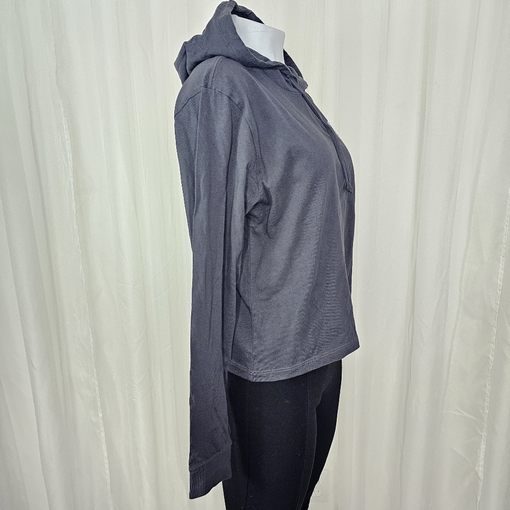 Life Is Good Dark Charcoal Gray Boxy Hoodie Tee Tiger Crush Strike Graphic Small - Picture 5 of 8